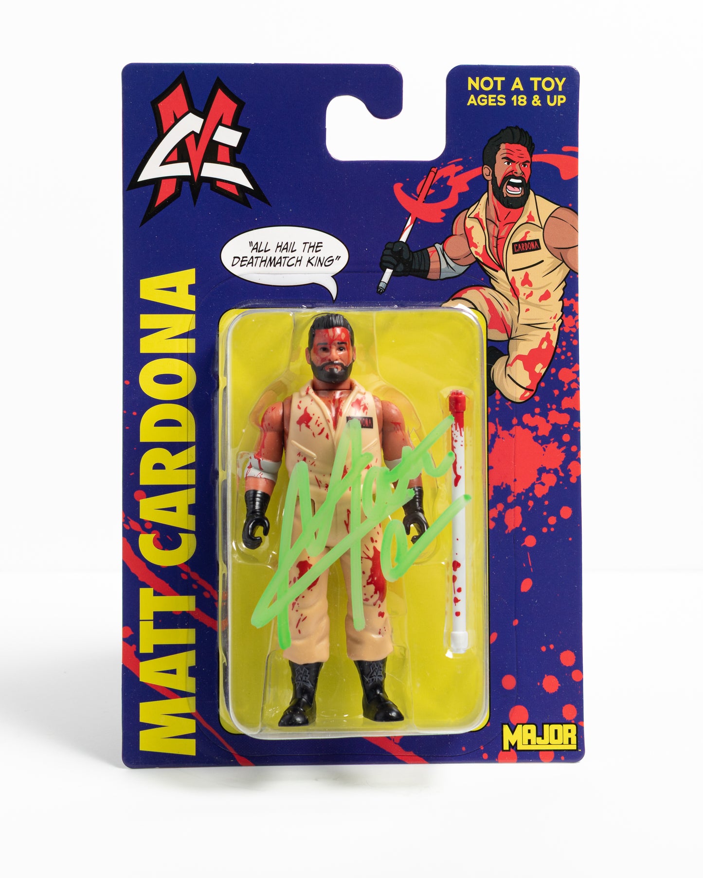 DEATHMATCH BUSTERS MATT CARDONA FIGURE (BLOODY) - AUTOGRAPHED